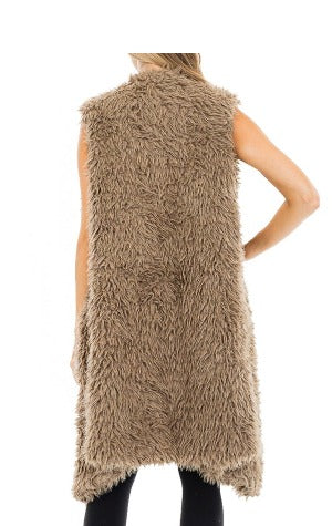 Shaggy Fur Vest Be so Cozy! - Ebony Blue.