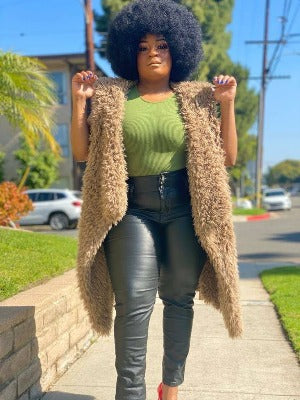 Shaggy Fur Vest Be so Cozy! - Ebony Blue.